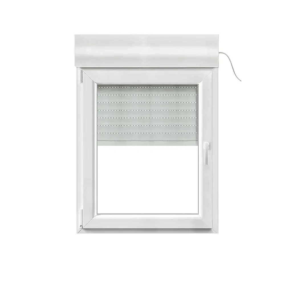 GoodHome Fenêtre PVC 1 vantail oscillo-battant + volet roulant électrique blanc - l.80 x h.95 cm, tirant gauche- Fenêtre Pvc