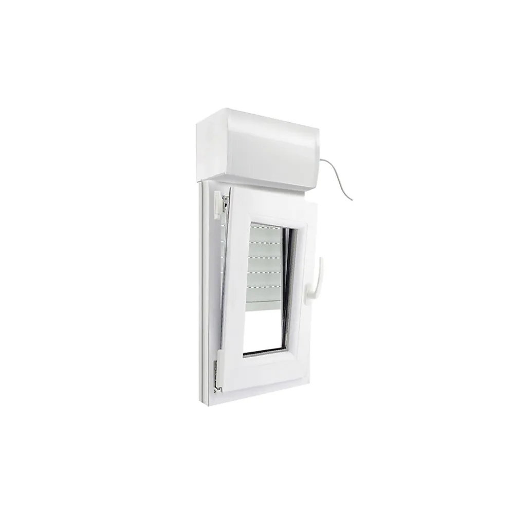 GoodHome Fenêtre Pvc<Fenêtre PVC 1 vantail oscillo-battant + volet roulant électrique blanc - l.40 x h.75 cm, tirant gauche