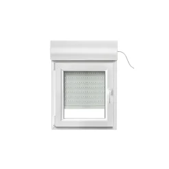 GoodHome Fenêtre PVC 1 vantail oscillo-battant + volet roulant électrique blanc - l.40 x h.45 cm, tirant gauche- Fenêtre Pvc