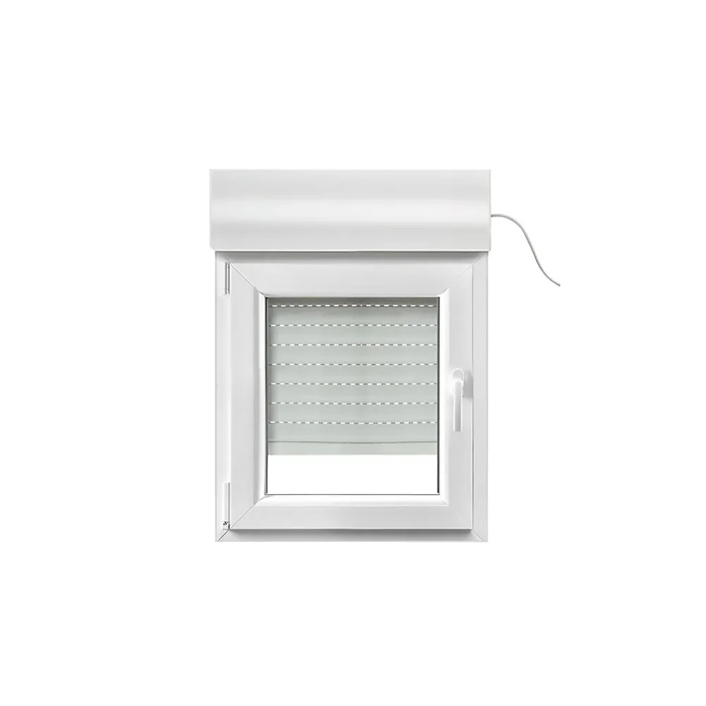 GoodHome Fenêtre PVC 1 vantail oscillo-battant + volet roulant électrique blanc - l.40 x h.45 cm, tirant gauche- Fenêtre Pvc