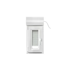 GoodHome Fenêtre PVC 1 vantail oscillo-battant + volet roulant électrique blanc - l.40 x h.65 cm, tirant gauche- Fenêtre Pvc