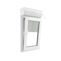 GoodHome Fenêtre Pvc<Fenêtre PVC 1 vantail oscillo-battant + volet roulant électrique blanc - l.60 x h.95 cm, tirant droit