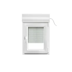 GoodHome Fenêtre Pvc<Fenêtre PVC 1 vantail oscillo-battant + volet roulant électrique blanc - l.60 x h.75 cm, tirant droit