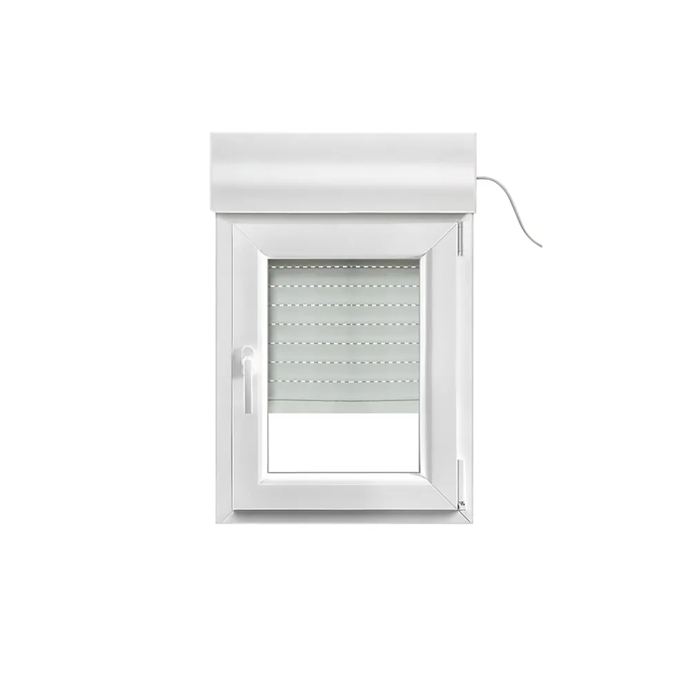 GoodHome Fenêtre Pvc<Fenêtre PVC 1 vantail oscillo-battant + volet roulant électrique blanc - l.60 x h.75 cm, tirant droit