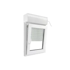 GoodHome Fenêtre Pvc<Fenêtre PVC 1 vantail oscillo-battant + volet roulant électrique blanc - l.60 x h.75 cm, tirant droit
