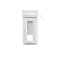 GoodHome Fenêtre Pvc<Fenêtre PVC 1 vantail oscillo-battant + volet roulant électrique blanc - l.40 x h.75 cm, tirant droit