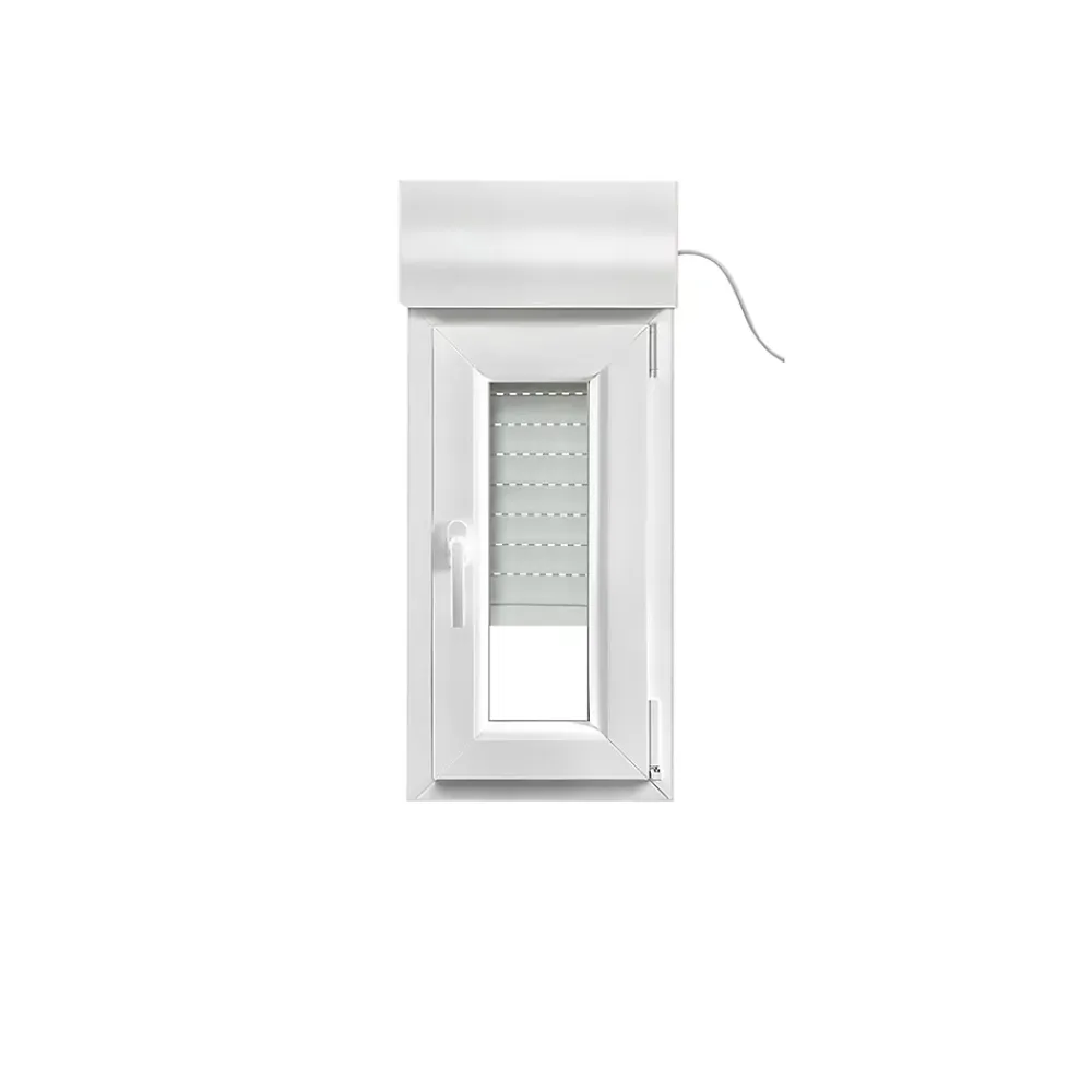 GoodHome Fenêtre Pvc<Fenêtre PVC 1 vantail oscillo-battant + volet roulant électrique blanc - l.40 x h.75 cm, tirant droit