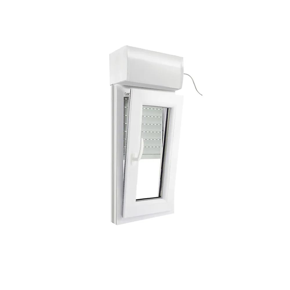 GoodHome Fenêtre Pvc<Fenêtre PVC 1 vantail oscillo-battant + volet roulant électrique blanc - l.40 x h.75 cm, tirant droit