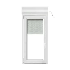 GoodHome Fenêtre Pvc<Fenêtre PVC 1 vantail oscillo-battant + volet roulant électrique blanc - l.60 x h.115 cm, tirant gauche