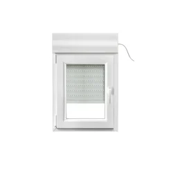 GoodHome Fenêtre PVC 1 vantail oscillo-battant + volet roulant électrique blanc - l.60 x h.75 cm, tirant gauche- Fenêtre Pvc