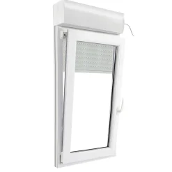 GoodHome Fenêtre PVC 1 vantail oscillo-battant + volet roulant électrique blanc - l.60 x h.95 cm, tirant gauche- Fenêtre Pvc