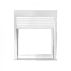 Gefradis Fenêtre PVC 1 vantail oscillo-battant avec volet roulant électrique H 75 x L 80 cm pour pose en neuf - tirant droit- Fenêtre Pvc