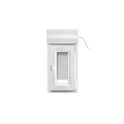 GoodHome Fenêtre PVC 1 vantail oscillo-battant + volet roulant électrique blanc - l.40 x h.65 cm, tirant droit- Fenêtre Pvc
