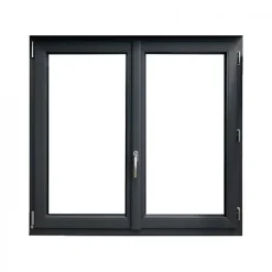 Gefradis Fenêtre PVC 2 vantaux H 145 x L 140 cm OB anthracite pour pose en neuf avec poignée- Fenêtre Pvc