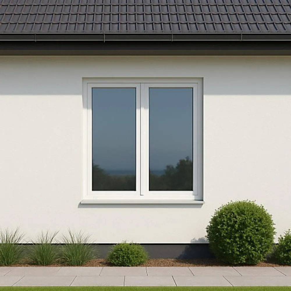 Gefradis Fenêtre PVC 2 vantaux H 75 x L 100 cm OF pour pose en neuf avec poignée- Fenêtre Pvc
