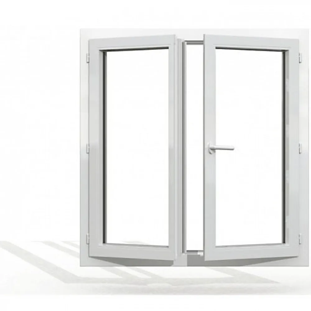 Gefradis Fenêtre PVC 2 vantaux H 155 x L 150 cm OF pour pose en neuf avec poignée- Fenêtre Pvc