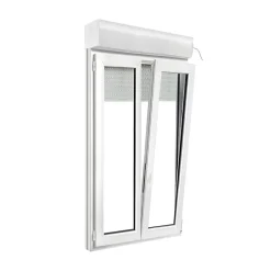 GoodHome Fenêtre Pvc<Fenêtre PVC 2 vantaux oscillo-battant + volet roulant électrique blanc - 100 x h.155 cm