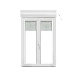 GoodHome Fenêtre Pvc<Fenêtre PVC 2 vantaux oscillo-battant + volet roulant électrique blanc - 100 x h.155 cm