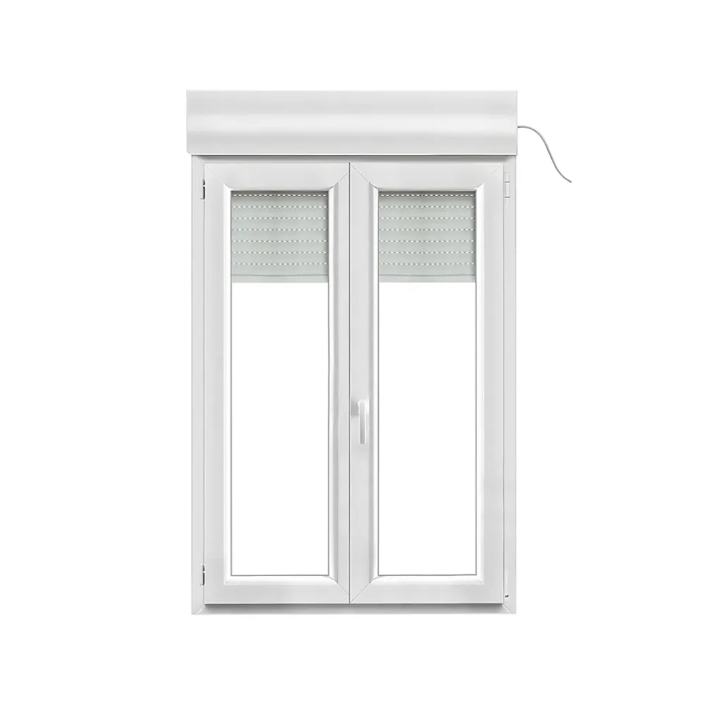 GoodHome Fenêtre Pvc<Fenêtre PVC 2 vantaux oscillo-battant + volet roulant électrique blanc - 100 x h.155 cm