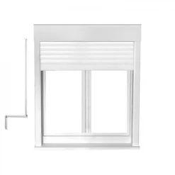 Gefradis Fenêtre Pvc<Fenêtre PVC 2 vantaux oscillo-battant avec volet roulant manivelle H 135 x L 150 cm pour pose en neuf