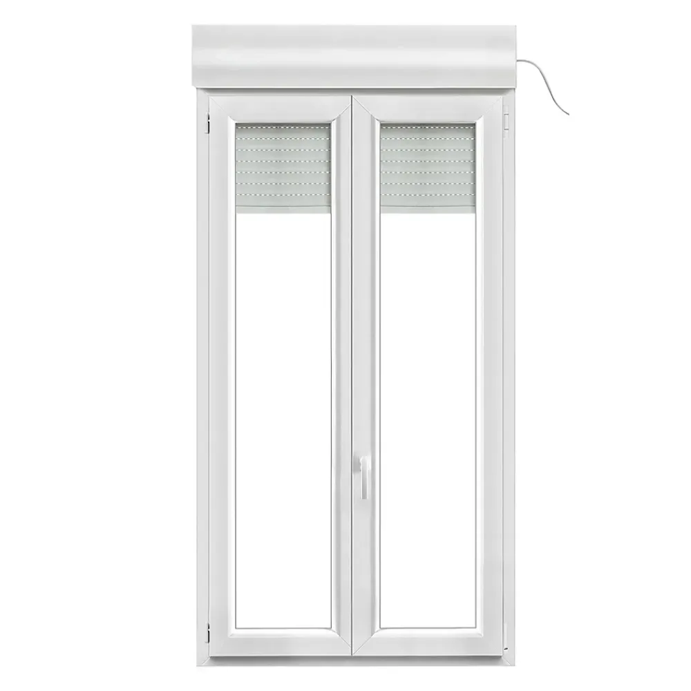 GoodHome Fenêtre PVC 2 vantaux oscillo-battant + volet roulant électrique blanc - 100 x h.175 cm- Fenêtre Pvc