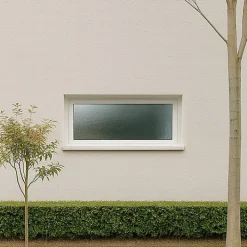 Gefradis Fenêtre Pvc<Fenêtre PVC abattant 1 vantail anthracite H 45 x L 40 cm verre brouillé + poignée pour pose en neuf
