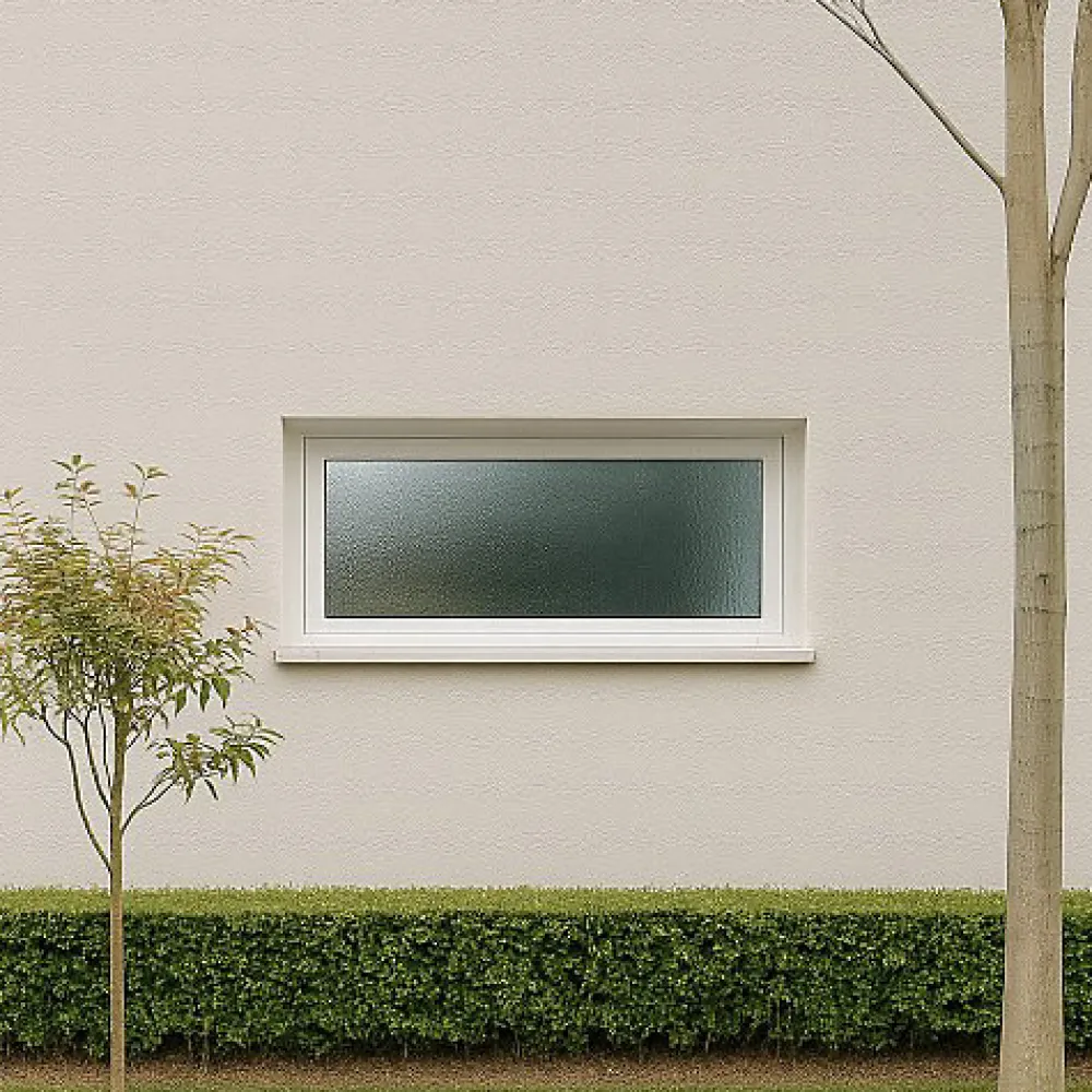 Gefradis Fenêtre Pvc<Fenêtre PVC abattant 1 vantail anthracite H 45 x L 90 cm verre brouillé + poignée pour pose en neuf