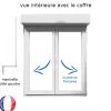 Gefradis Fenêtre PVC avec volet roulant manivelle PVC H 125 x L 140 cm 2 vantaux pour pose en neuf- Fenêtre Pvc