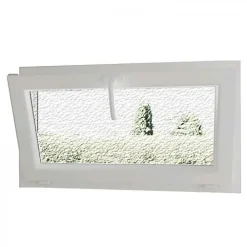 Gefradis Fenêtre PVC blanc 1 vantail abattant hors tout H 62 x L 96 cm verre brouillé pour pose rénovation- Fenêtre Pvc