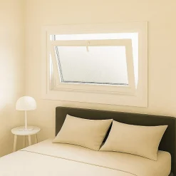 Gefradis Fenêtre Pvc<Fenêtre PVC blanc 1 vantail abattant hors tout H 46 x L 96 cm verre brouillé pour pose rénovation