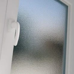 Gefradis Fenêtre PVC blanc 1 vantail hors tout H 61 x L 46 cm ouverture française verre brouillé pour pose rénovation - tirant droit- Fenêtre Pvc