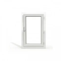 Gefradis Fenêtre PVC blanc 1 vantail hors tout H 76 x L 86 cm oscillo battant pour pose rénovation - tirant droit- Fenêtre Pvc