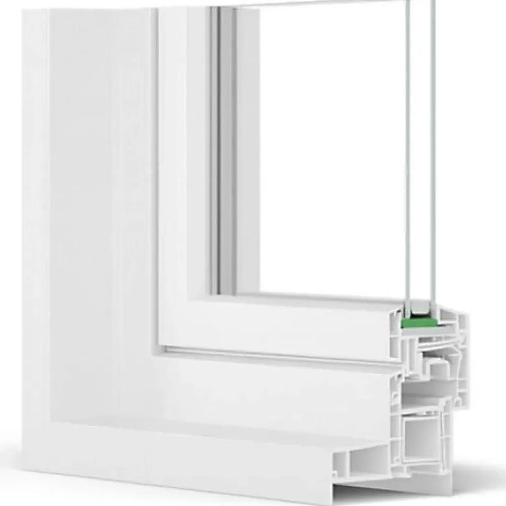Gefradis Fenêtre PVC blanc 2 vantaux hors tout H 156 x L 86 cm ouverture française pour pose rénovation- Fenêtre Pvc