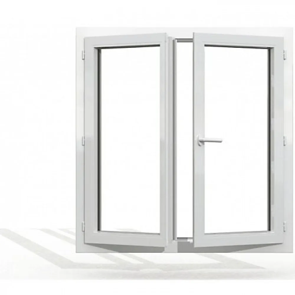 Gefradis Fenêtre PVC blanc 2 vantaux hors tout H 156 x L 86 cm ouverture française pour pose rénovation- Fenêtre Pvc