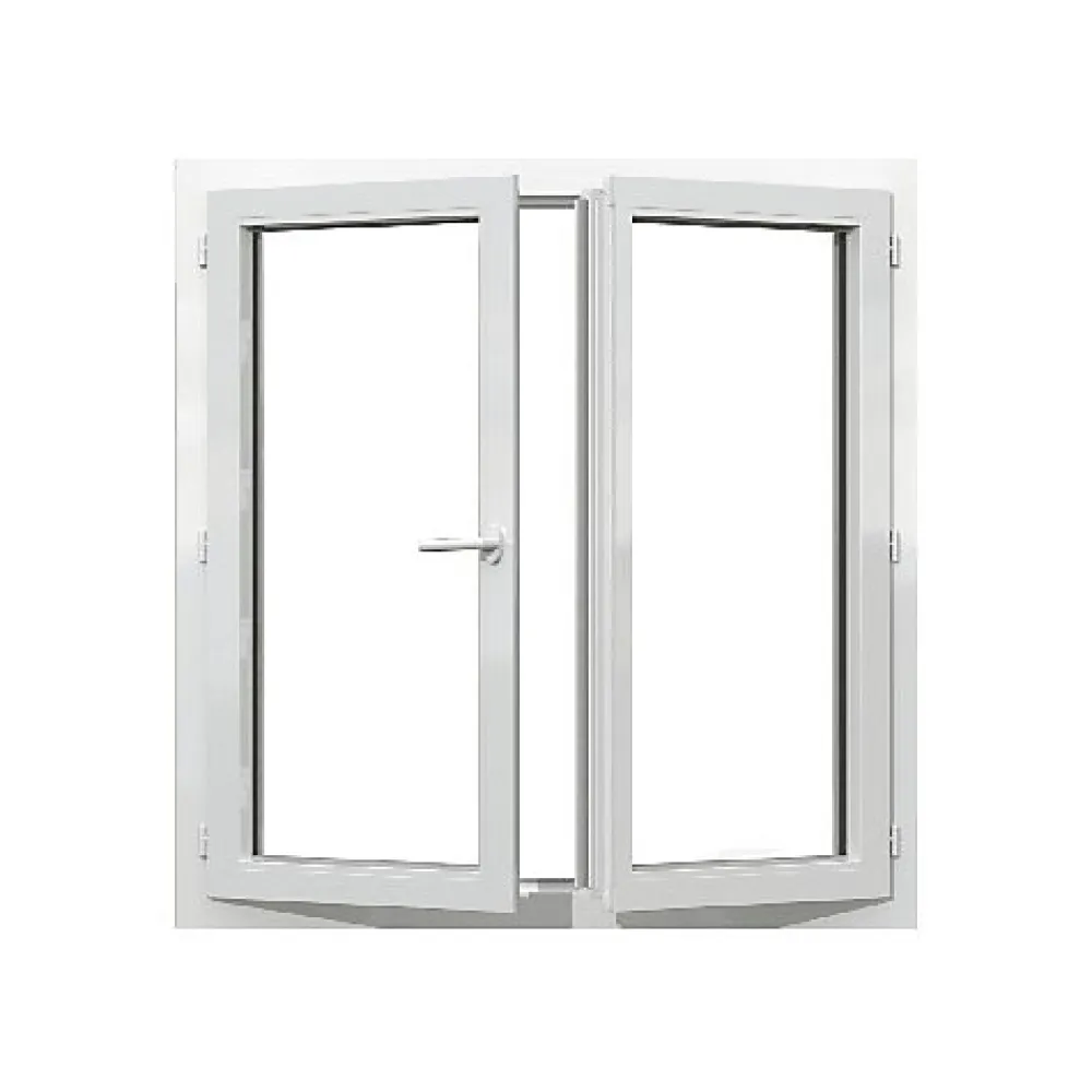 Gefradis Fenêtre PVC blanc 2 vantaux hors tout H 196 x L 116 cm ouverture française pour pose rénovation- Fenêtre Pvc