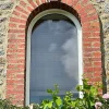 3 in 1 Fenêtre Pvc<Fenêtre PVC cintré 1 ventail ouvrant RAL 9016 ( L.: 90 cm x H.: 80 cm)