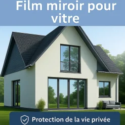 Ambiance Sticker Film adhésif miroir privatif pour fenêtre au mètre - Anti-Regard Anti-UV Anti-Chaleur - 60cmx1m- Film Occultant Pour Vitrage