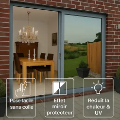 Ambiance Sticker Film Occultant Pour Vitrage<Film adhésif miroir privatif pour fenêtre au mètre - Anti-Regard Anti-UV Anti-Chaleur - 90cmx6m