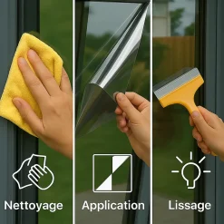 Ambiance Sticker Film adhésif miroir privatif pour fenêtre au mètre - Anti-Regard Anti-UV Anti-Chaleur - 90cmx20m- Film Occultant Pour Vitrage