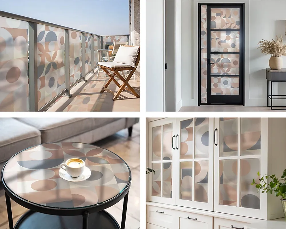 Wallfluent Film Occultant Pour Vitrage<Film décoratif pour vitre 200x116 cm de protection d'intimité Mosaïque Abstraite 1 rol.
