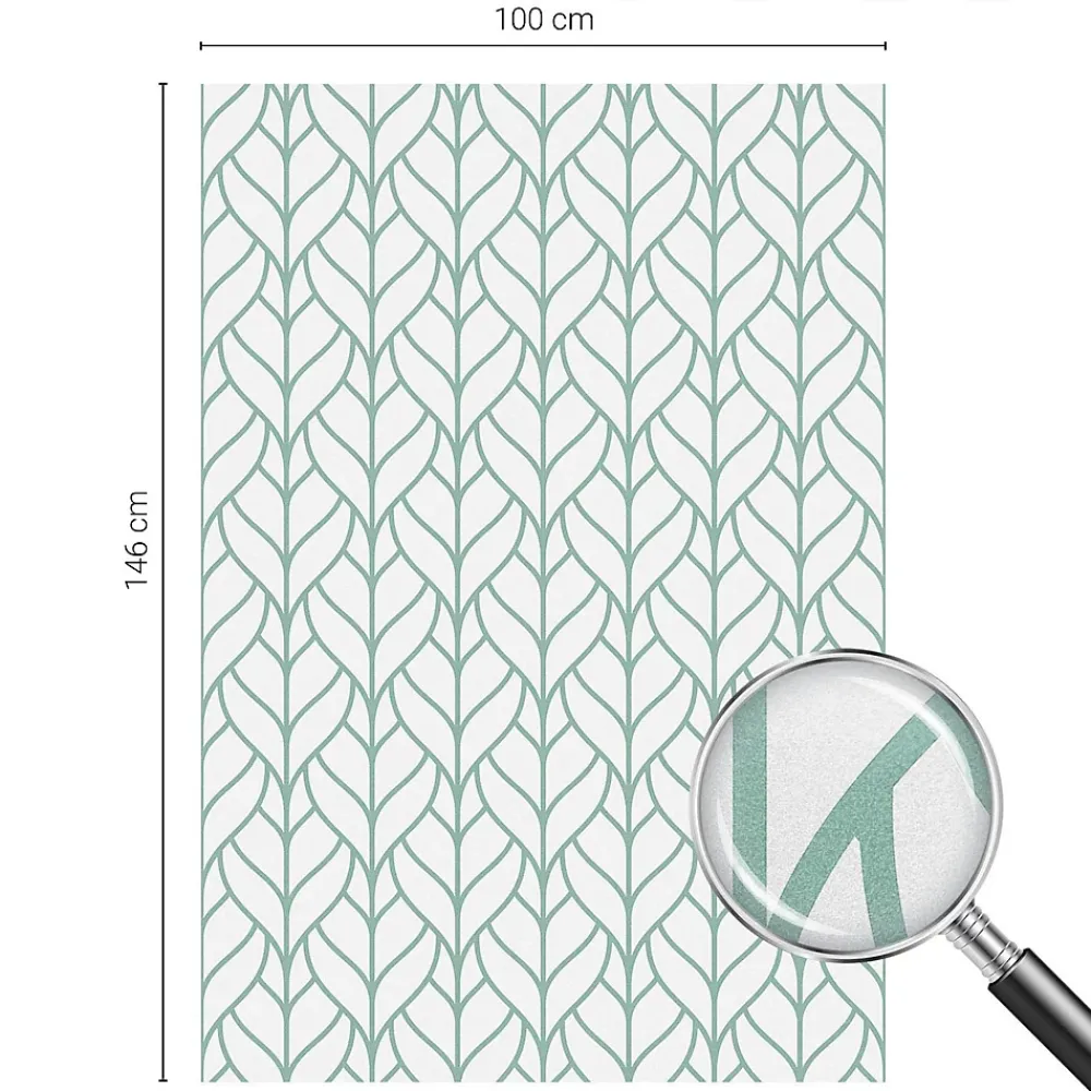 Wallfluent Film décoratif pour vitre 100x146 cm Protège efficacement l'intimité Symétrie Des Plantes 1 rol.- Film Occultant Pour Vitrage