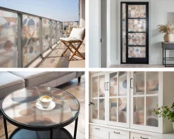 Wallfluent Film décoratif pour vitre 200x146 cm de protection d'intimité Mosaïque Abstraite 1 rol.- Film Occultant Pour Vitrage
