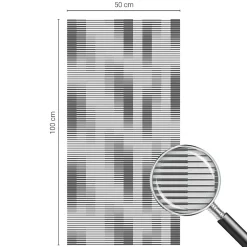 Wallfluent Film décoratif pour vitre 50x100 cm décoratif vitrail Grille Graphique 1 rol.- Film Occultant Pour Vitrage