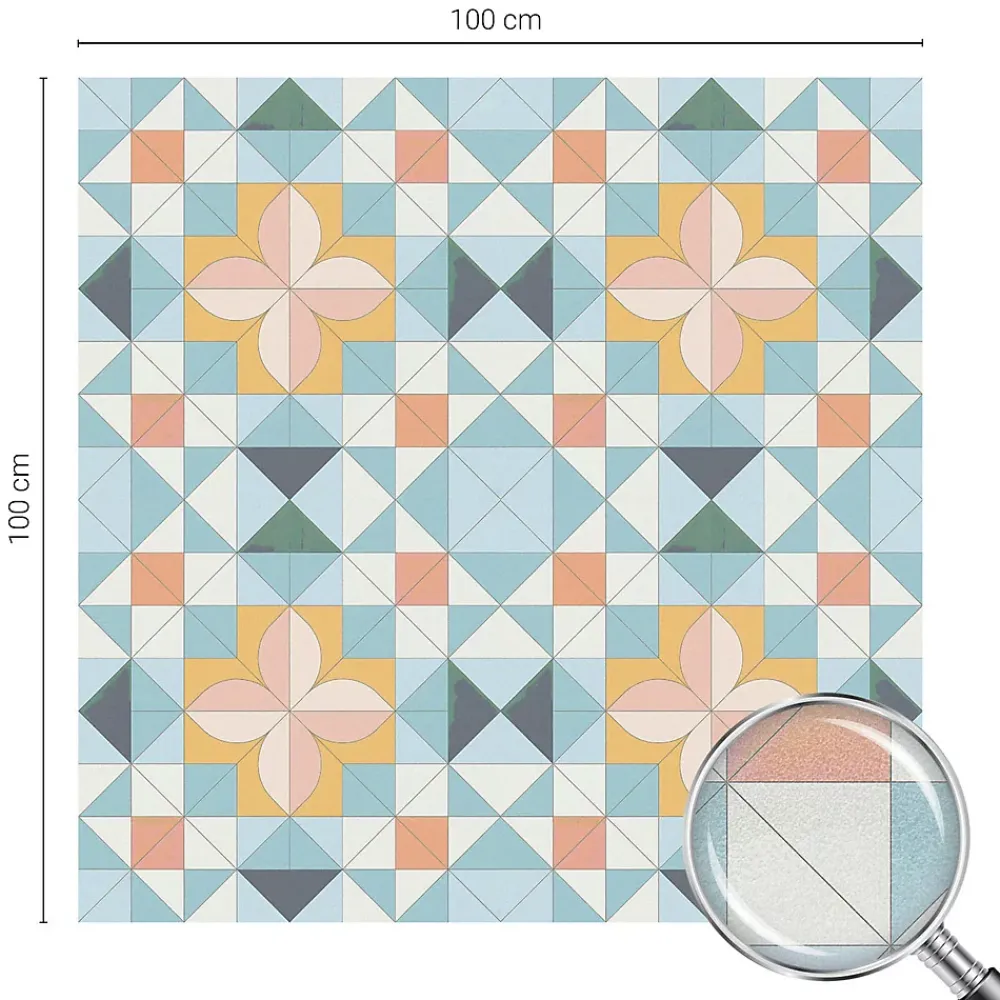 Wallfluent Film Occultant Pour Vitrage<Film décoratif pour vitre 100x100 cm d'Intimité pour Fenêtre Rayures Géométrie Colorée 1 rol.