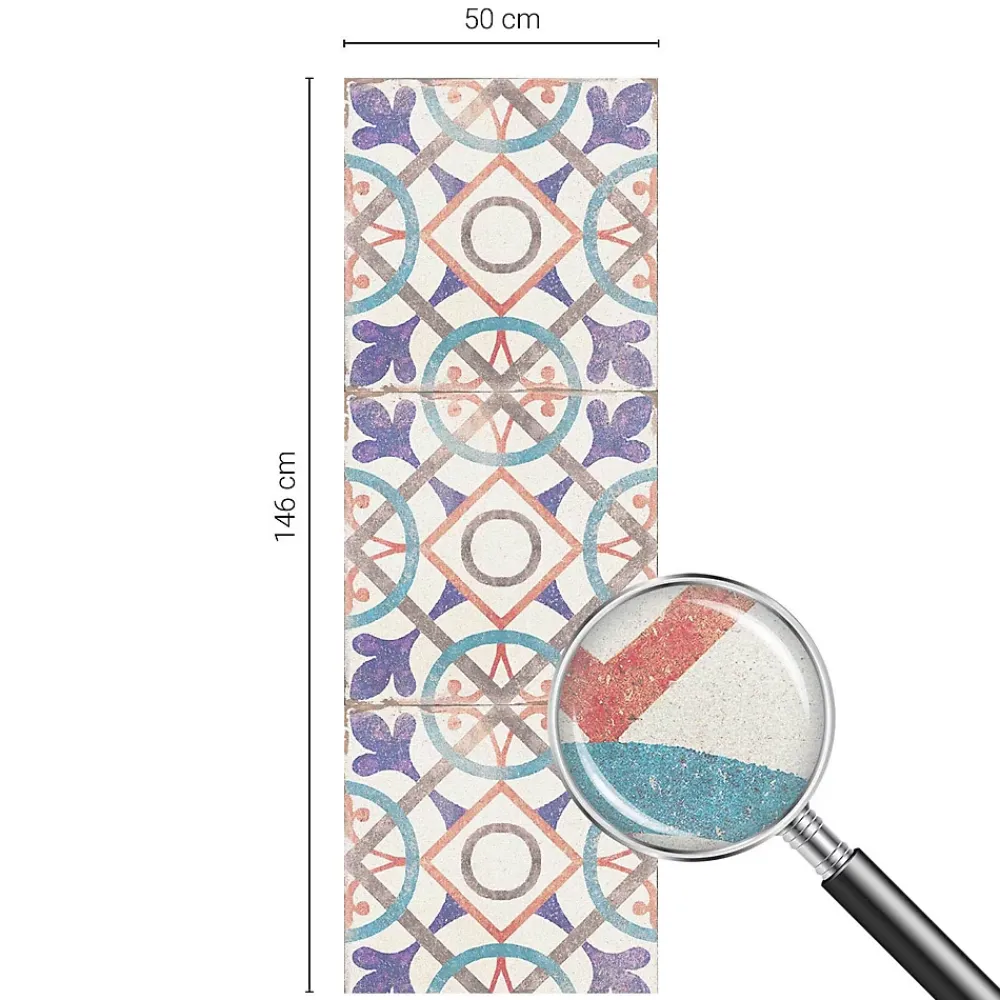 Wallfluent Film décoratif pour vitre 50x146 cm de protection d'intimité Mosaïques Colorées 1 rol.- Film Occultant Pour Vitrage