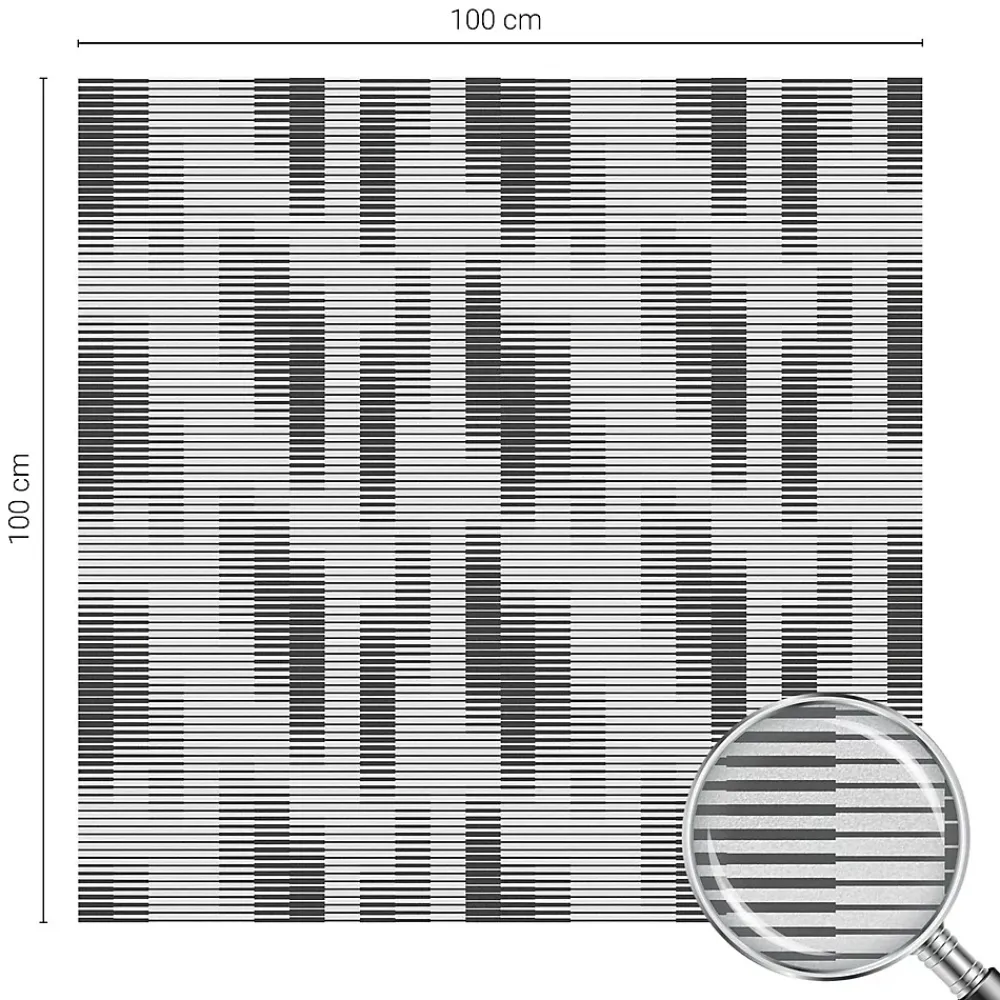 Wallfluent Film Occultant Pour Vitrage<Film décoratif pour vitre 100x100 cm décoratif vitrail Grille Graphique 1 rol.