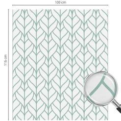 Wallfluent Film Occultant Pour Vitrage<Film décoratif pour vitre 100x116 cm Protège efficacement l'intimité Symétrie Des Plantes 1 rol.