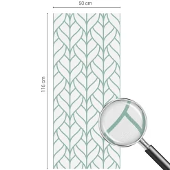 Wallfluent Film décoratif pour vitre 50x116 cm Protège efficacement l'intimité Symétrie Des Plantes 1 rol.- Film Occultant Pour Vitrage