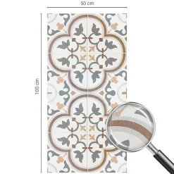 Wallfluent Film Ddépoli Autoadhésif 50x100 cm d'Intimité pour Fenêtre Rayures Ornements Carrelés 1 rol.- Film Occultant Pour Vitrage