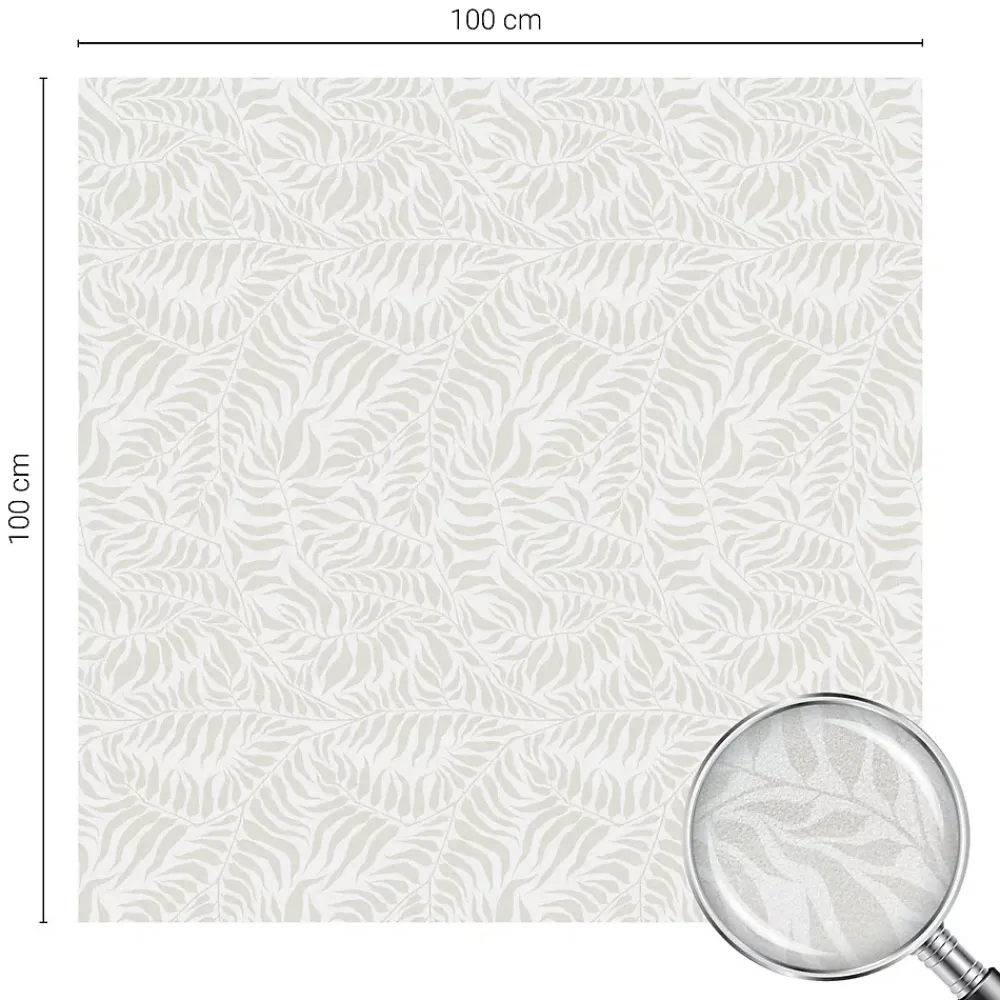 Wallfluent Film Ddépoli Autoadhésif 100x100 cm de protection d'intimité Élégance Feuillue 1 rol.- Film Occultant Pour Vitrage